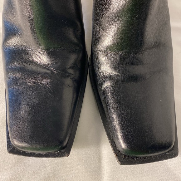 Vintage Stuart Weitzman | leather square toe block heel boot - Picture 5 of 10